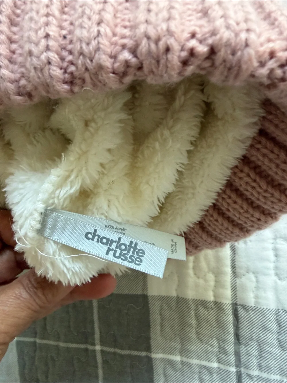 Charlotte Russe Kids Pink Double Pom Knit Hat